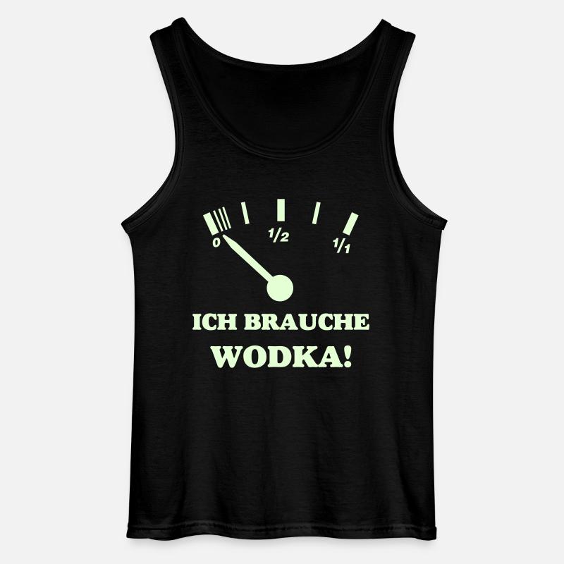 ICH BRAUCHE WODKA - Gildan Männer Tank Top - Schwarz