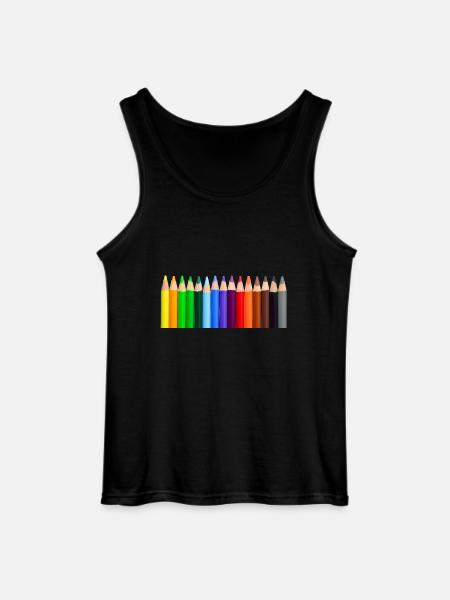 Bunte Stifte - Gildan Männer Tank Top - Schwarz