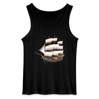 Send - Gildan Men’s Tank Top - black - Front - AI Model Male 185 dark (185cm)