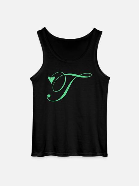 Monogram T Hjerte Vinranke - Gildan tanktop til mænd - sort