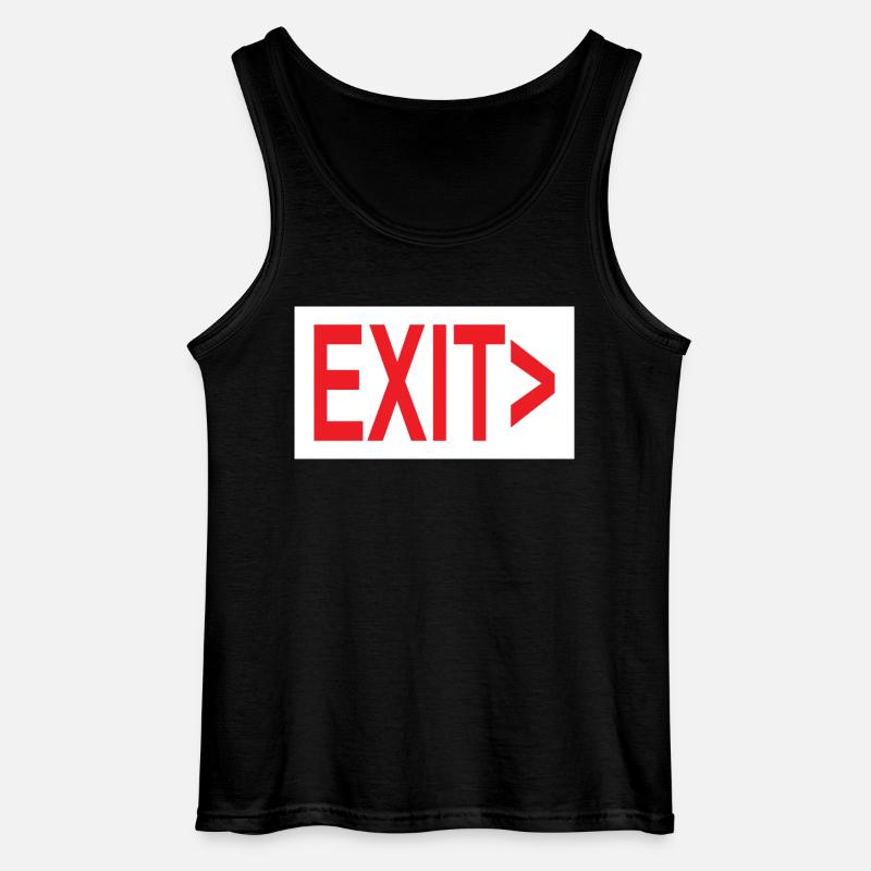 Exit / Exit / Emergency Exit - Gildan Men’s Tank Top - black