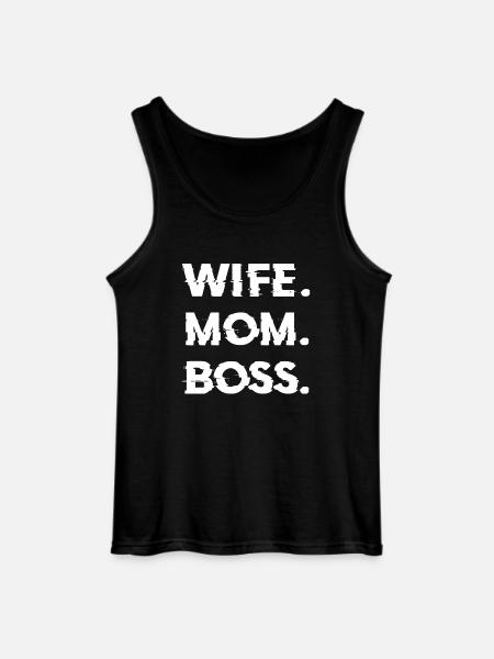Wife Mom Boss Mothers Day Gift - Shirt - Gildan Men’s Tank Top - black
