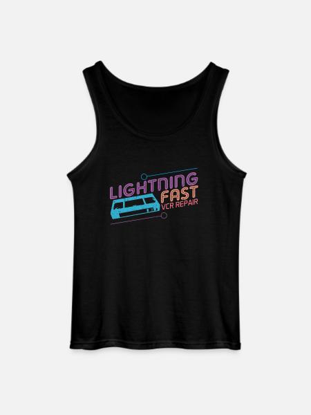 Funny VHS VCR Vintage 90s 80s Shirt Gift - Gildan Men’s Tank Top - black
