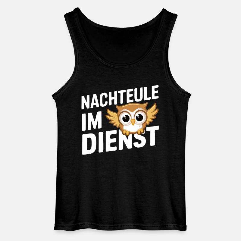 Nachteule Eule Eulen Vogel - Gildan Männer Tank Top - Schwarz