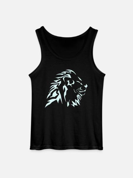 tshirt vector tribal lion - Gildan Men’s Tank Top - black
