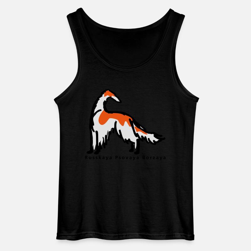 barsoi drawn - Gildan Männer Tank Top - Schwarz