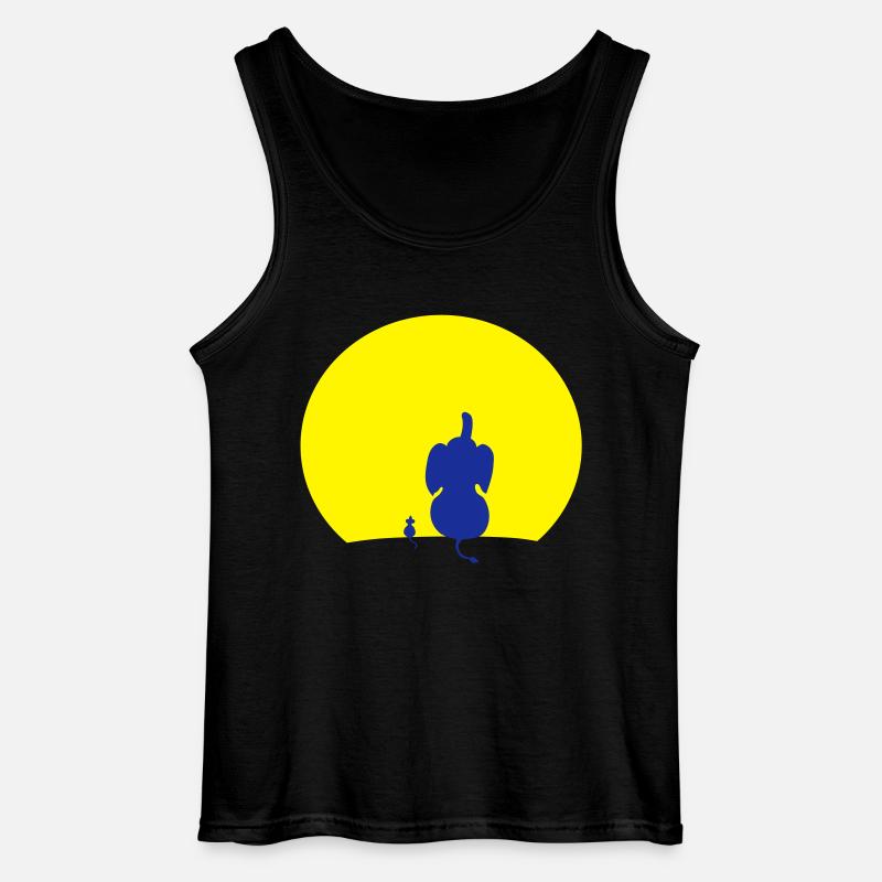 elefant mouse moon - Gildan Männer Tank Top - Schwarz