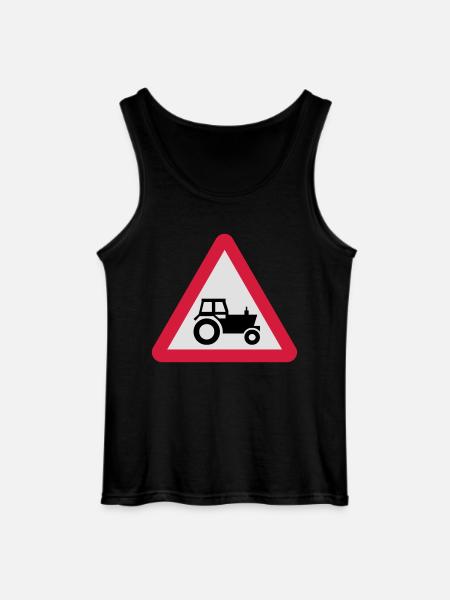 Warning - Tractor! - Gildan Men’s Tank Top - black