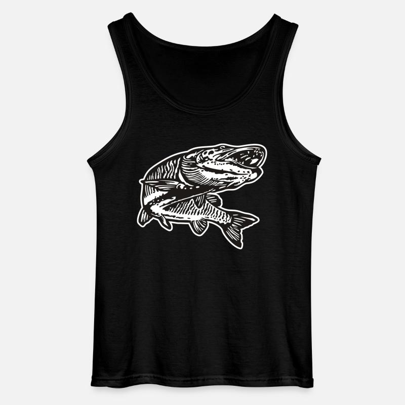 Hecht mit kontur - Gildan Männer Tank Top - Schwarz