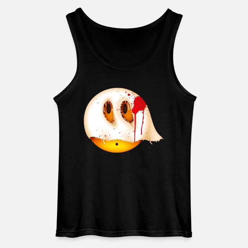 Smiley Glossy Bloody Ghost - Gildan Männer Tank Top - Schwarz
