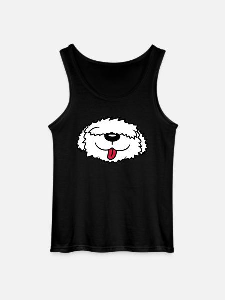 Bobtail dog face - Gildan Men’s Tank Top - black