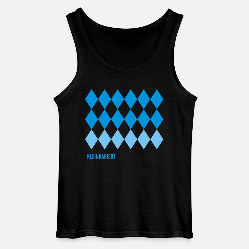 Kleinkariert - Gildan Männer Tank Top - Schwarz