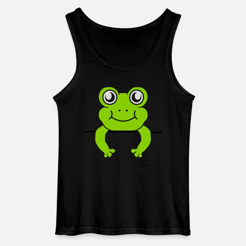 Frosch Mauer Schild Comic - Gildan Männer Tank Top - Schwarz