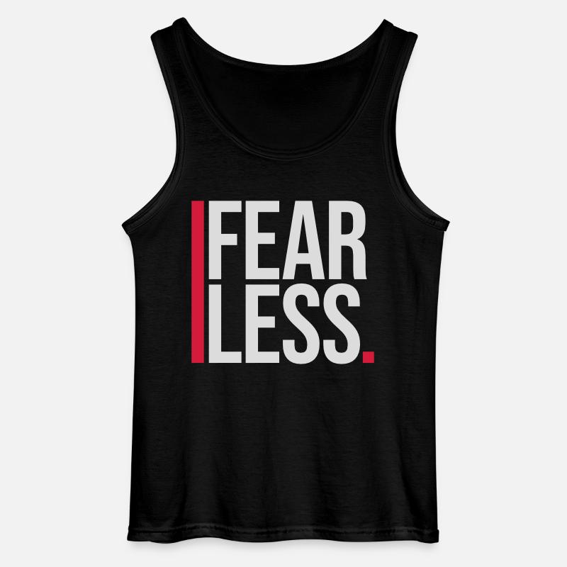 fearless Text Quote Design - Gildan Men’s Tank Top - black