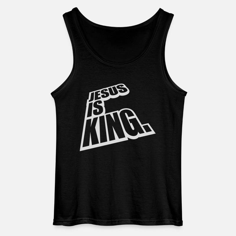 jesus is king Zitat - Gildan Männer Tank Top - Schwarz