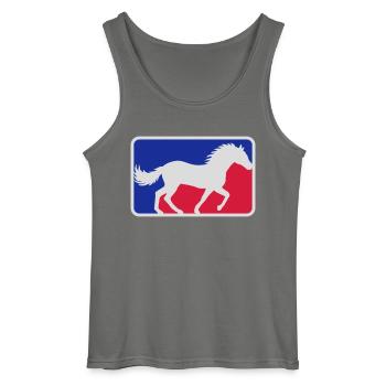Red Blue Sport Horse - Gildan Men’s Tank Top - charcoal grey - Front - AI Model Male 185 dark (185cm)