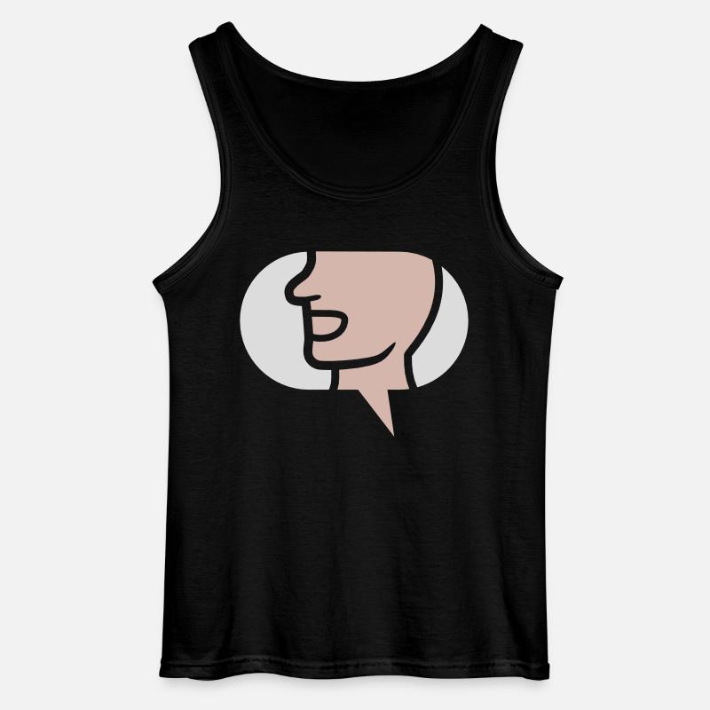 Chat Simple Symbol Speech Bubble - Gildan Men’s Tank Top - black