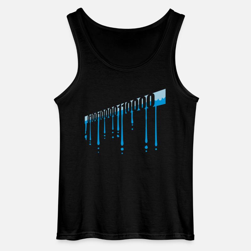 Binary Code Program Language - Gildan Men’s Tank Top - black