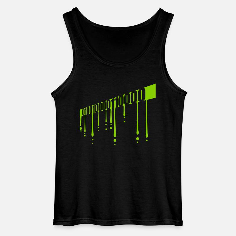 Binary Code Program Language - Gildan Men’s Tank Top - black