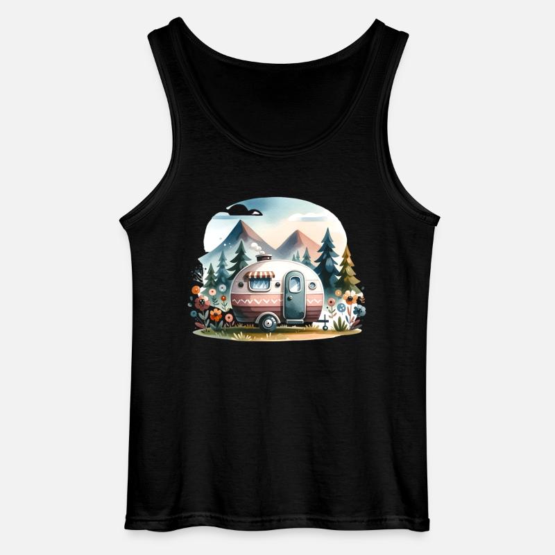 Camping Wohnwagen - Gildan Männer Tank Top - Schwarz