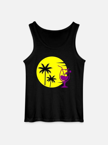 cocktail sunset - Gildan Men’s Tank Top - black