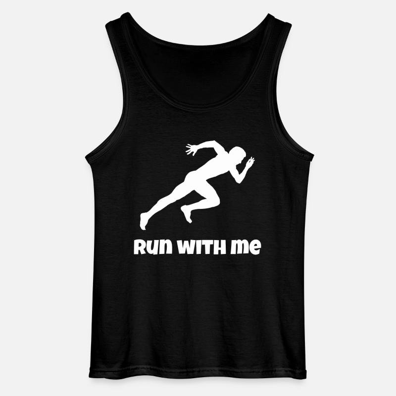 Run with me. - Gildan Men’s Tank Top - black