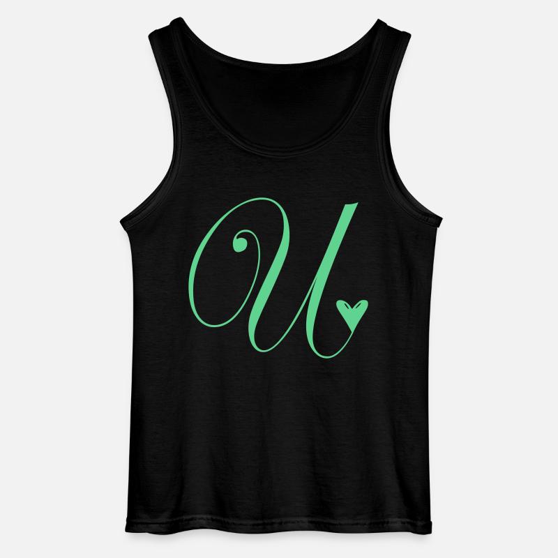 Monogramm U Herz Ranke - Gildan Männer Tank Top - Schwarz