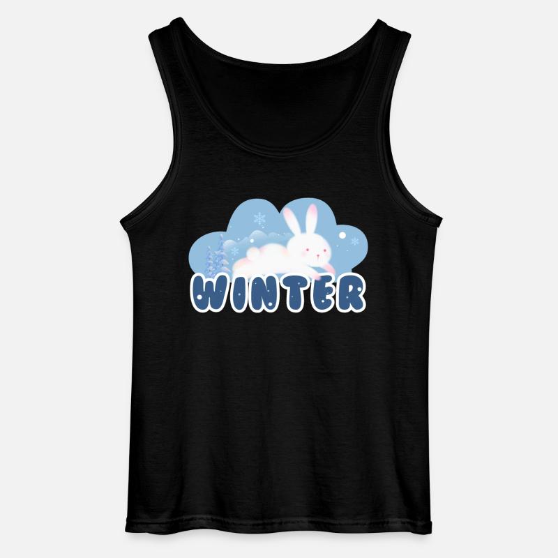 Winter Rabbit - Gildan Männer Tank Top - Schwarz