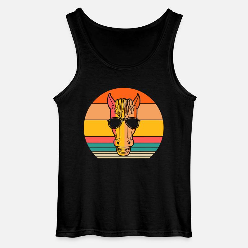 Reiten Pferd - Gildan Männer Tank Top - Schwarz
