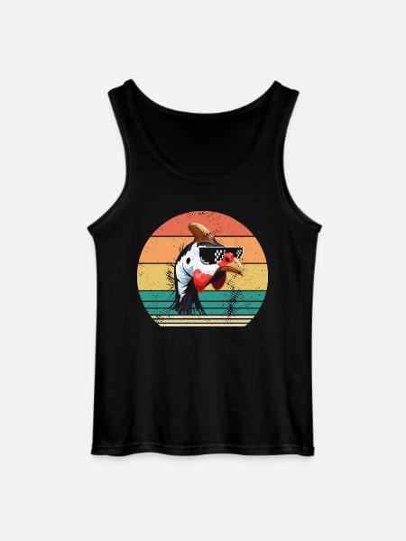 Chickens Rooster Guinea Fowl - Gildan Men’s Tank Top - black