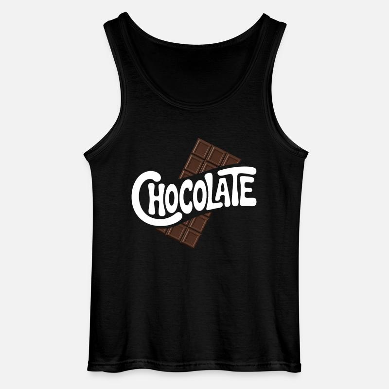 Chocolate - Cool Sweets Logo - Gildan Men’s Tank Top - black