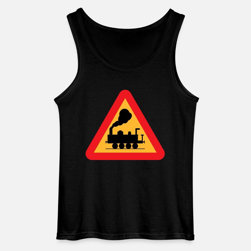 Zug Warnzeichen - Gildan Männer Tank Top - Schwarz