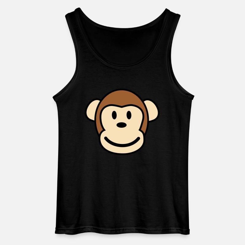 Happy Monkey Glücklicher Affe - Gildan Men’s Tank Top - black