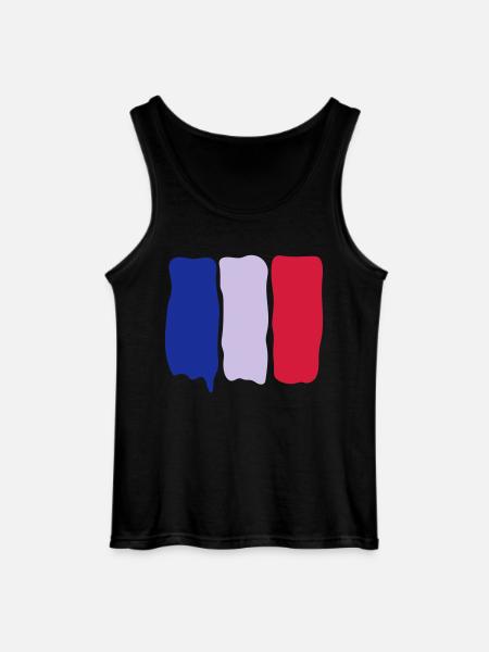 French flag runny paint - Gildan Men’s Tank Top - black