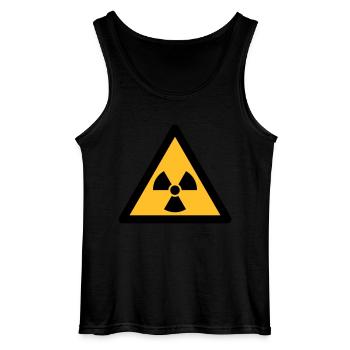 Hazard Symbol - Radioactivity (2-color) - Gildan Men’s Tank Top - black - Front - AI Model Male 185 dark (185cm)
