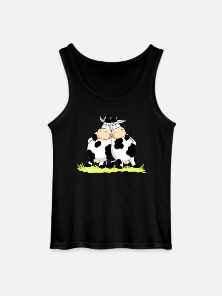 Twin Cows - Gildan Men’s Tank Top - black