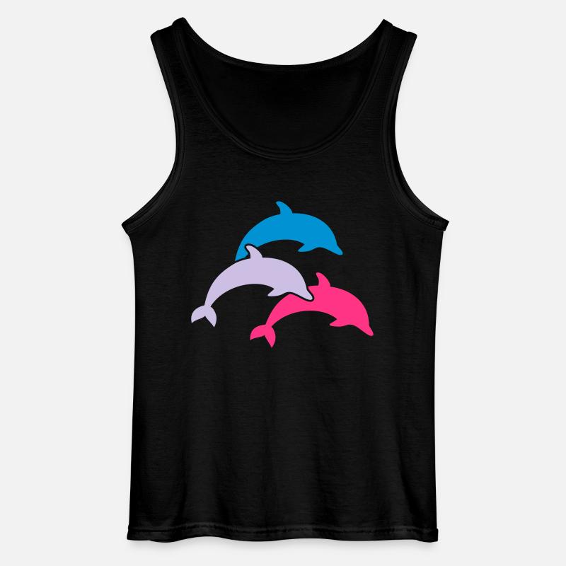 Dolphins - Gildan Men’s Tank Top - black