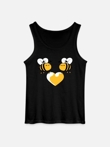 2 bees in love - Gildan Men’s Tank Top - black