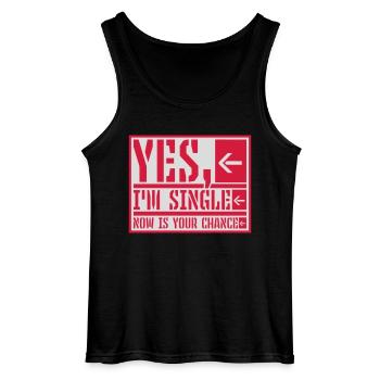 single now your chance - Gildan Men’s Tank Top - black - Front - AI Model Male 185 dark (185cm)