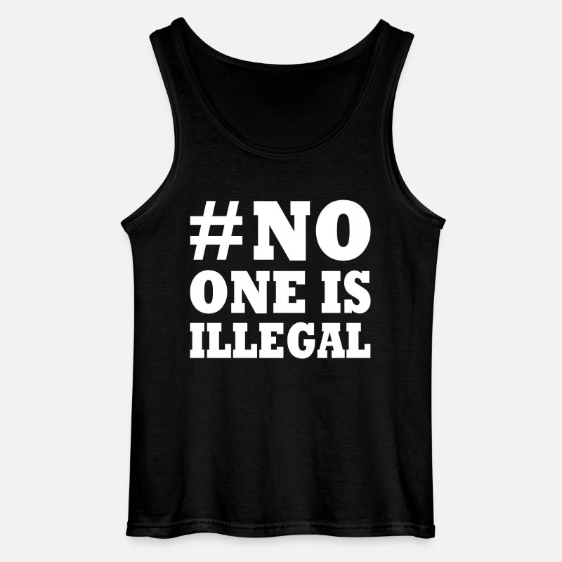 No one is illegal - Gildan Männer Tank Top - Schwarz