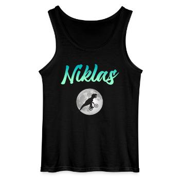 NIKLAS - Schöner Jungen Name mit Dinosaurier - Gildan Männer Tank Top - Schwarz - Vorne - AI Model Male 185 dark (185cm)