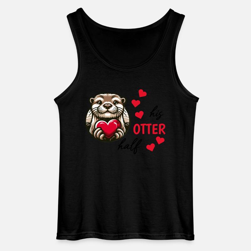 Otter half liebe geschenk - Gildan Männer Tank Top - Schwarz