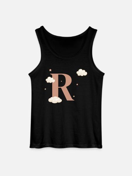 Letter r clouds stars - Gildan Men’s Tank Top - black
