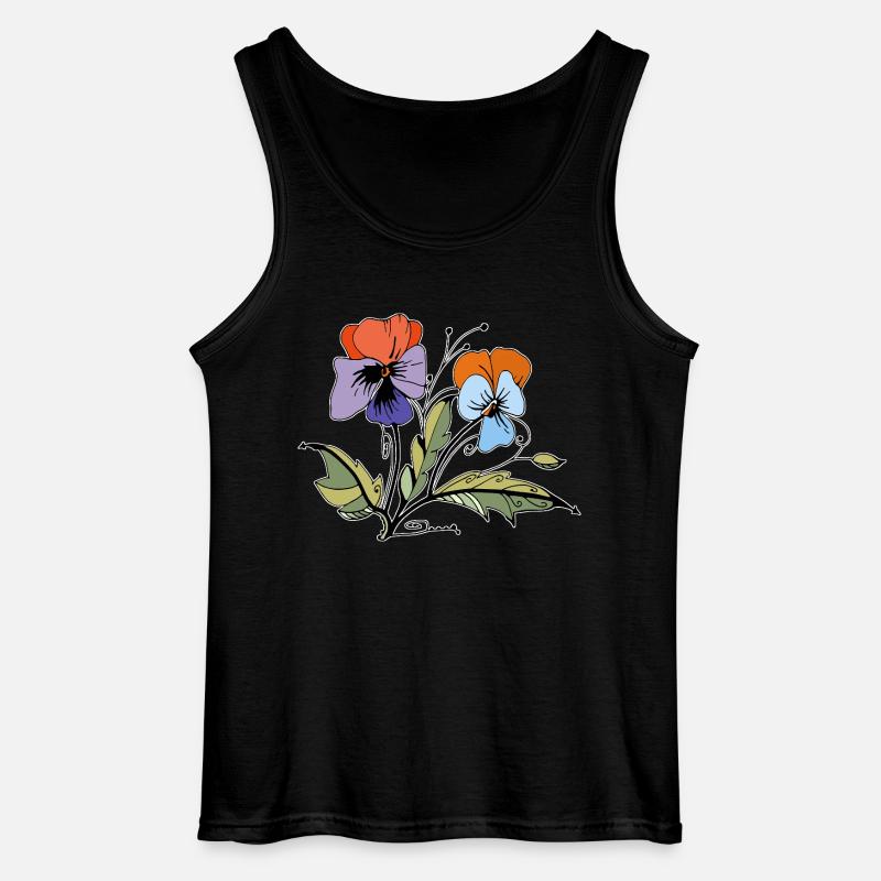 Flowers - Gildan Men’s Tank Top - black