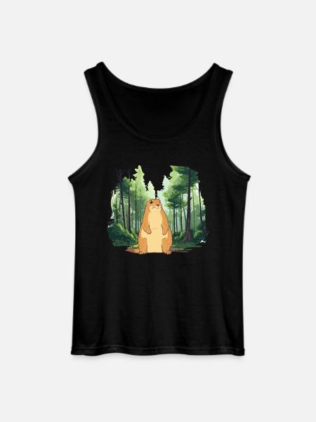 Strong groundhog nature landscape - Gildan Men’s Tank Top - black