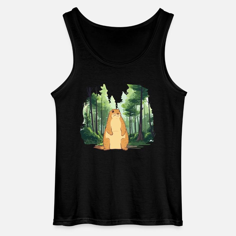 Strong groundhog nature landscape - Gildan Men’s Tank Top - black