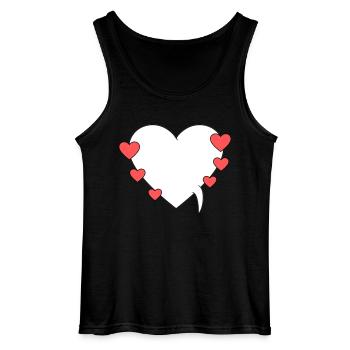 Speech bubble with hearts - Gildan Men’s Tank Top - black - Front - AI Model Male 185 dark (185cm)