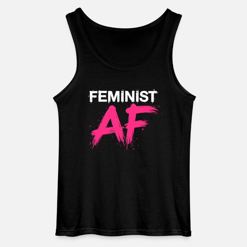 Feminist AF Statement Spruch Sprüche - Gildan Männer Tank Top - Schwarz