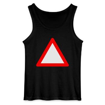 Blank Warning Triangle - Gildan Men’s Tank Top - black - Front - AI Model Male 185 dark (185cm)