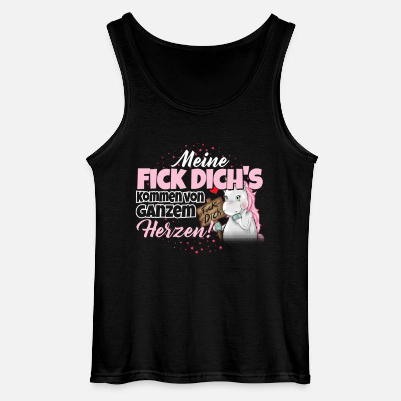 Einhorn - Fick Dich - Gildan Männer Tank Top - Schwarz